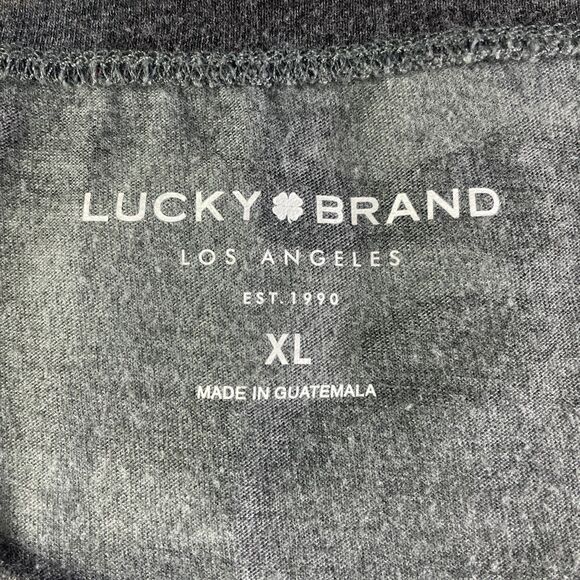 Lucky Brand Shirt Womens Extra Large Gray Black Camouflage Camo Tee Military - Picture 4 of 8